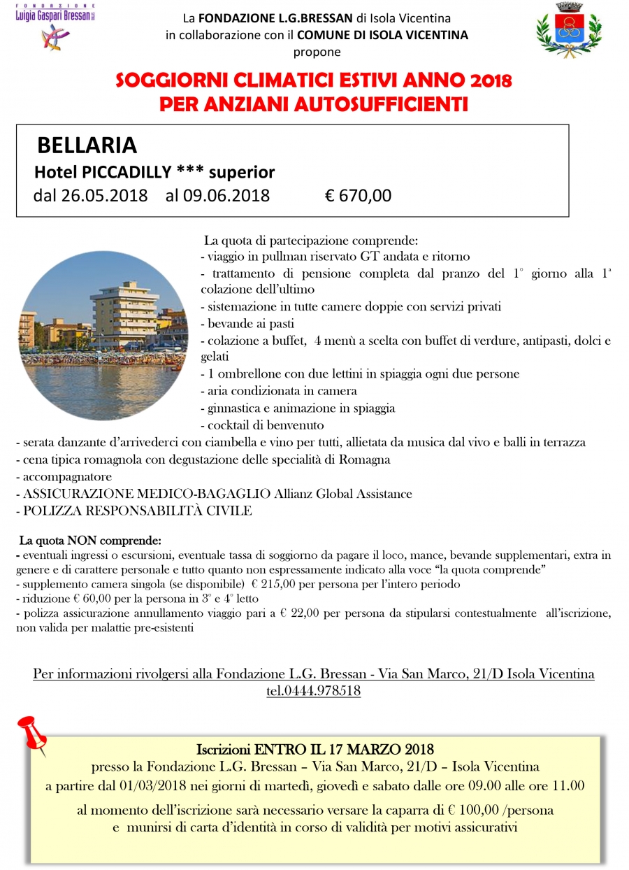 SOGGIORNI CLIMATICI ESTIVI AL MARE 2018 SOGGIORNI CLIMATICI ESTIVI AL MARE 2018